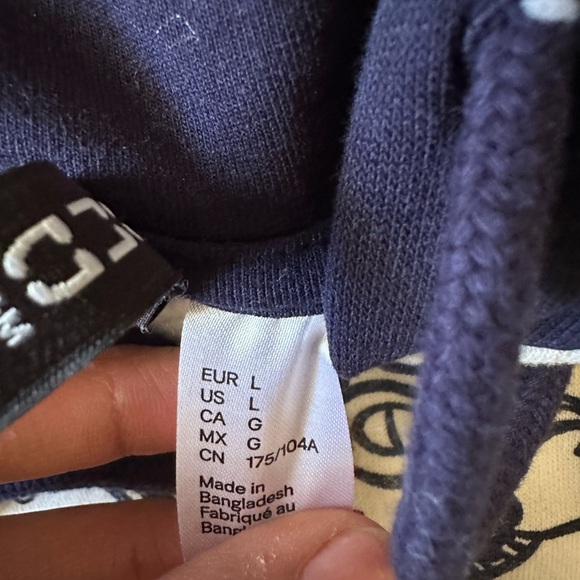 H&M Navy Cropped Slouchy Hawks Hoodie - Picture 2 of 3